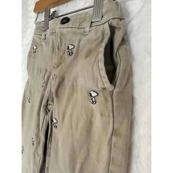 Janie and Jack Peanuts Snoopy Straight Leg Embroidered Khaki Pants Kids 3 *good* - Picture 3 of 13